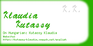 klaudia kutassy business card